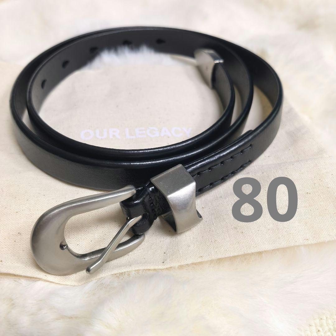 OUR LEGACY ブラックレザーベルト男女兼用のです サイズ80#