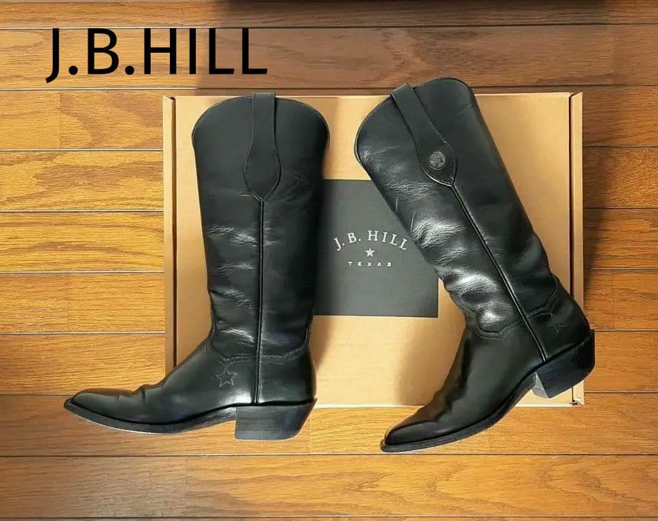 新春セール❗【アメリカ製】J.B.HILL ウエスタンブーツ 黒 おまけ付き