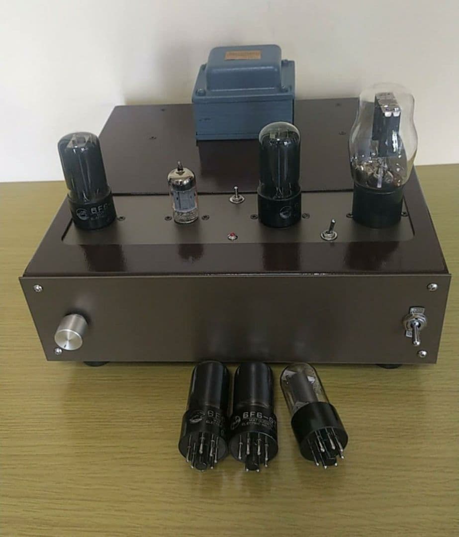 自作真空管アンプ 本体 6F6GT (6V6GT交換できる)シングル