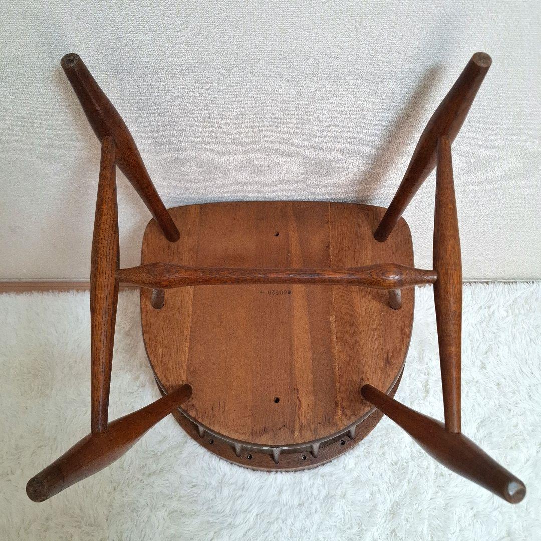 【美品】柏木工 かしわ 木製 背もたれ 肘掛け付き椅子 アームチェア