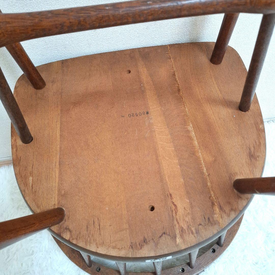 【美品】柏木工 かしわ 木製 背もたれ 肘掛け付き椅子 アームチェア