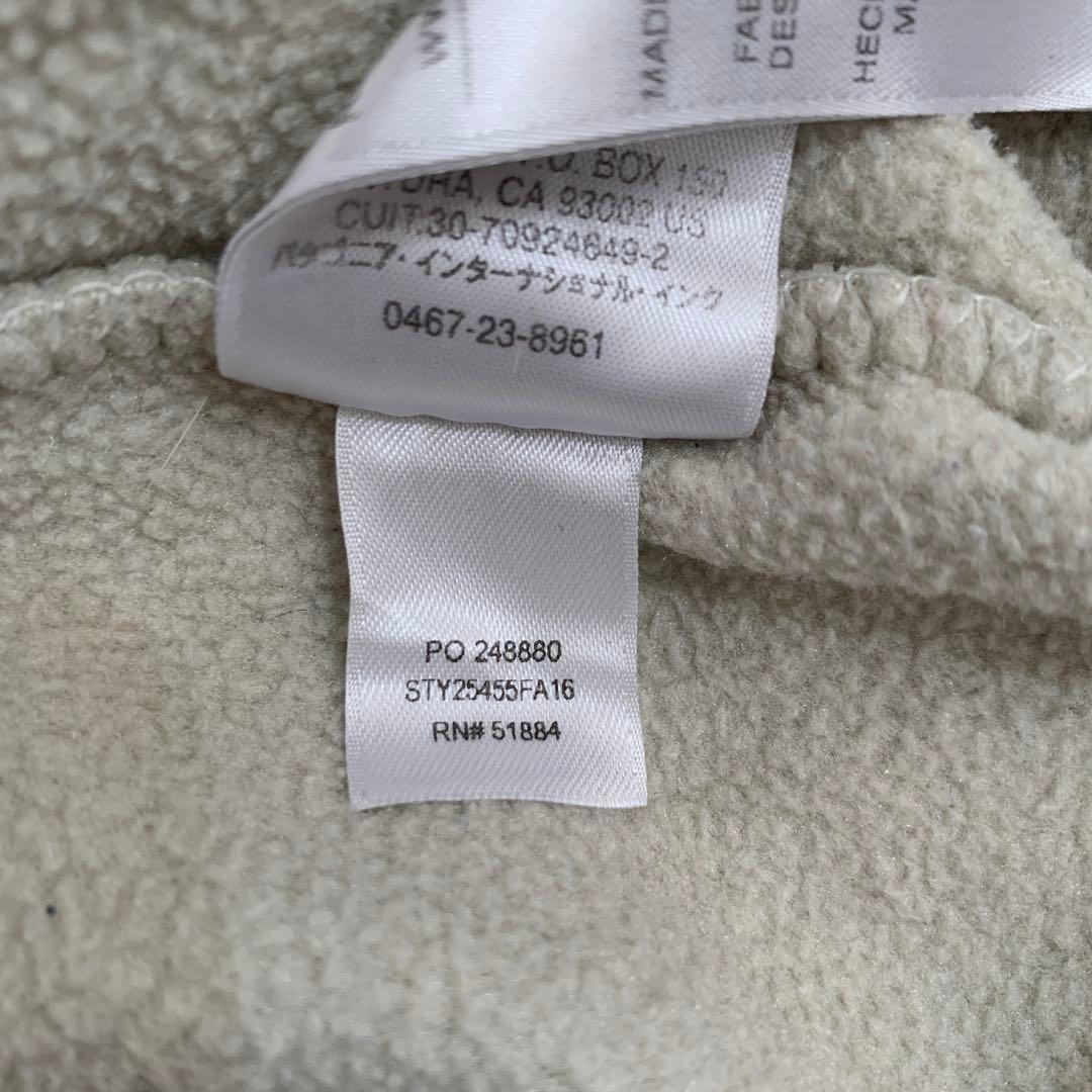 パタゴニア　シンチラ スナップT フリース　ベージュ　オフホワイト