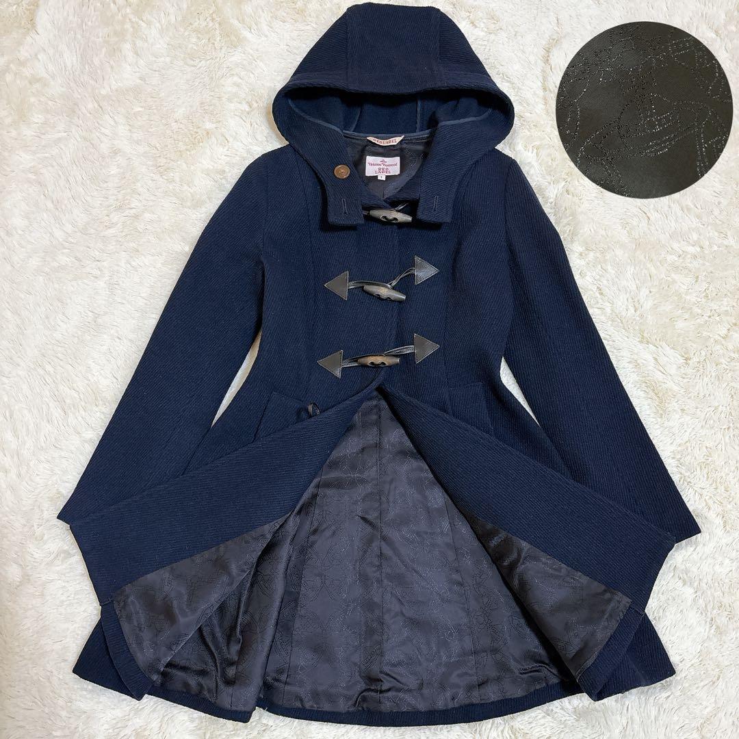 希少☆ヴィヴィアンウエストウッド ダッフルコート　裏地オーブ柄 トグル フレア