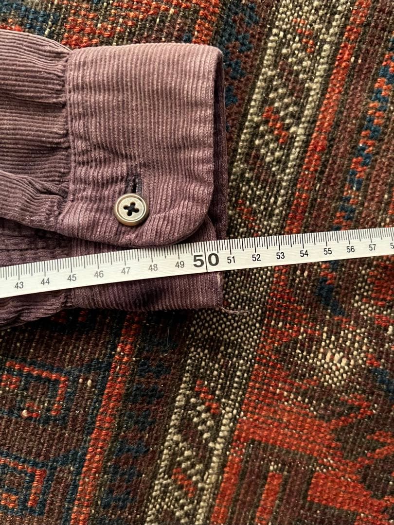 1950年代 50s プリントコーデュロイ シャツ　フェード