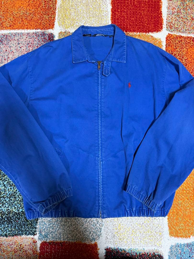 希少　USA製　80s ラルフローレン スウィングトップ　フェード　ブルー