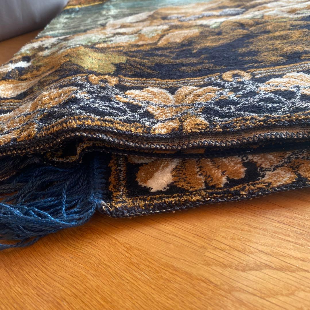 海の風景 織物ラグ モンゴル　カーペット　ラグ　ビンテージ