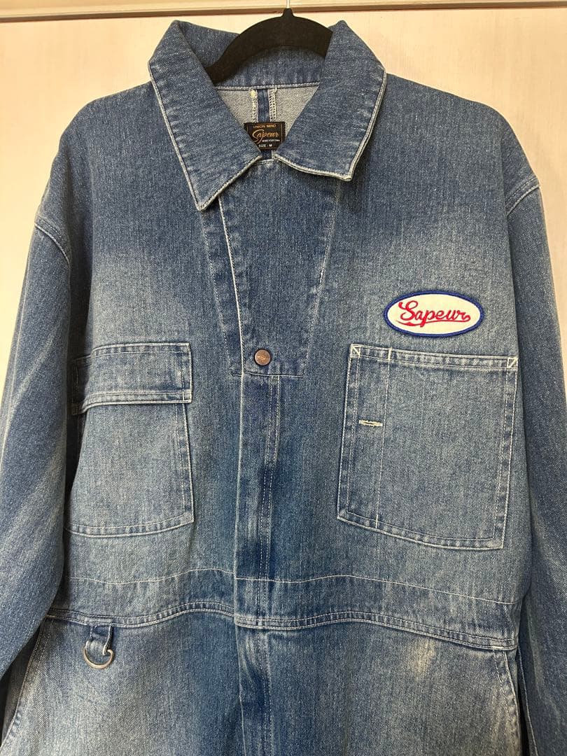 SAPEur 浜田雅功展 空を横切る飛行機雲 デニムツナギ Ｍサイズ