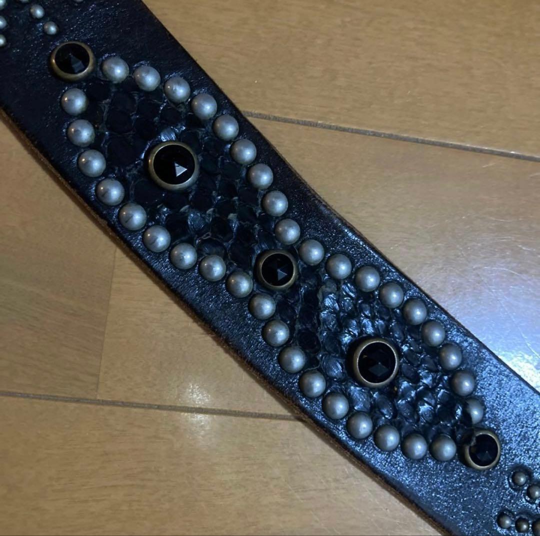 HTCピーナッツオーバーレイベルト・ブラックレザー・32 クロコ