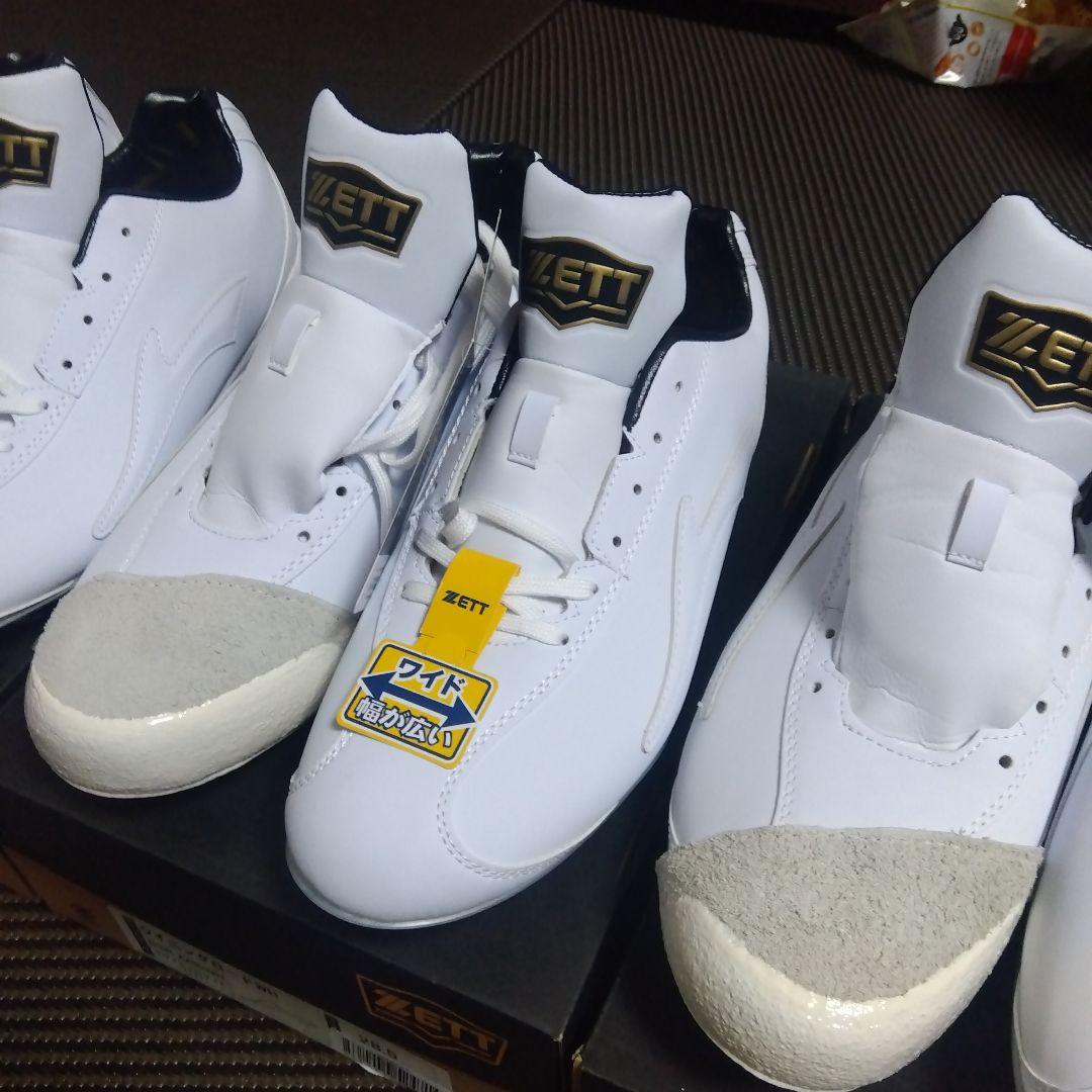ZETT 野球スパイクホワイト 3足セット