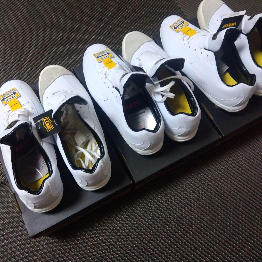 ZETT 野球スパイクホワイト 3足セット