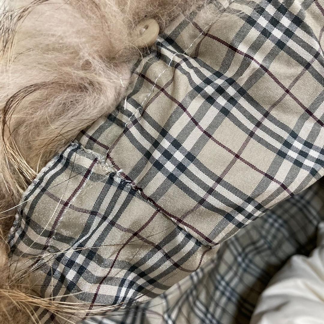 17011✨バーバリーブルーレーベル 40 ノバチェック ロングダウンジャケット