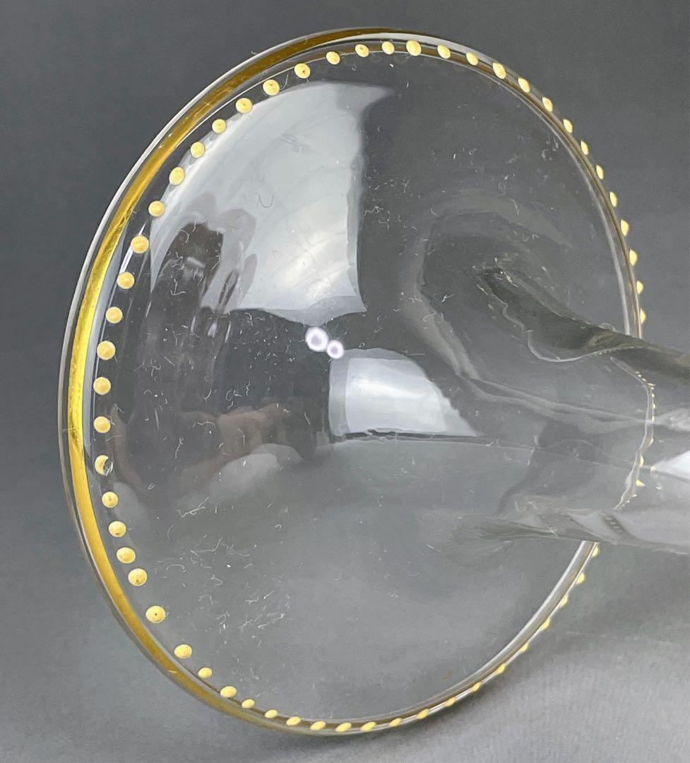 【希少】モーゼル エナメル盛 金彩 ワイングラス 金盛り エナメル彩 フランス