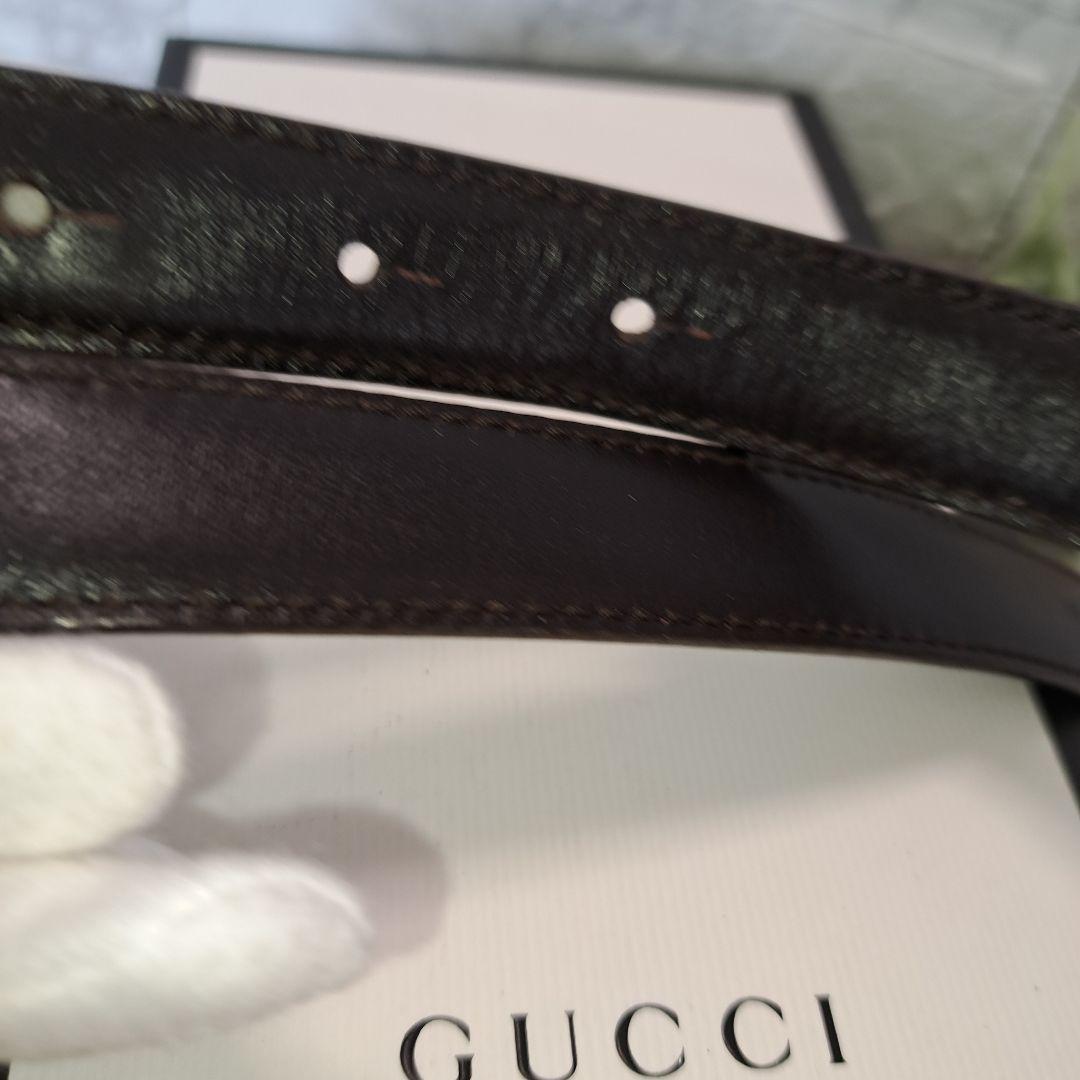 ✨️美品✨️GUCCI グッチ ベルトインターロッキング  シルバー金具ブラウン