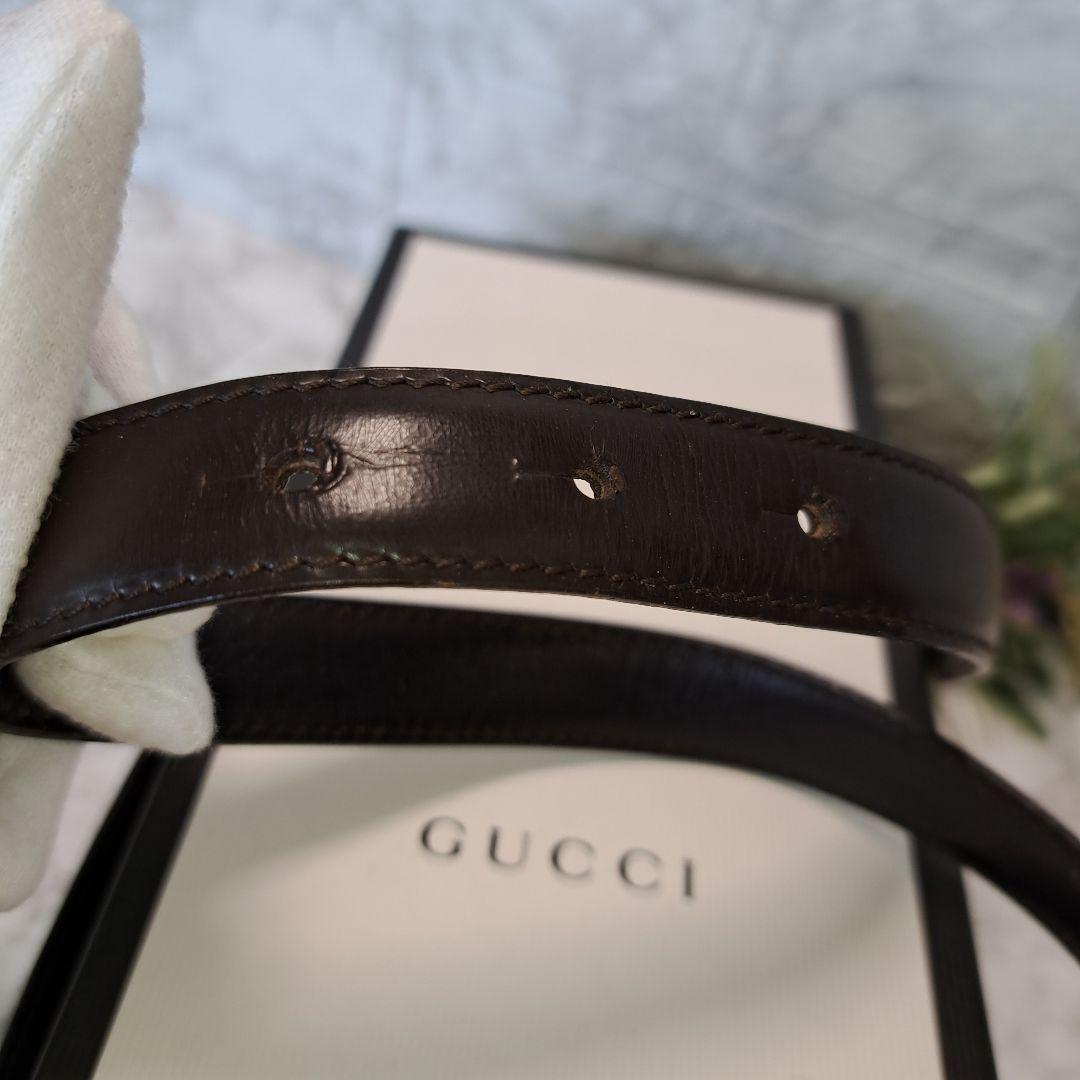 ✨️美品✨️GUCCI グッチ ベルトインターロッキング  シルバー金具ブラウン