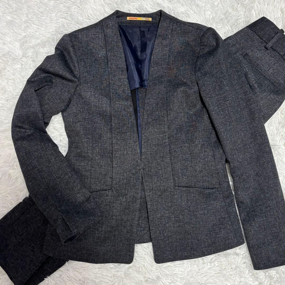 オリヒカ ライム ノーカラー パンツ スーツ セットアップ 洗える 近年モデル⑤